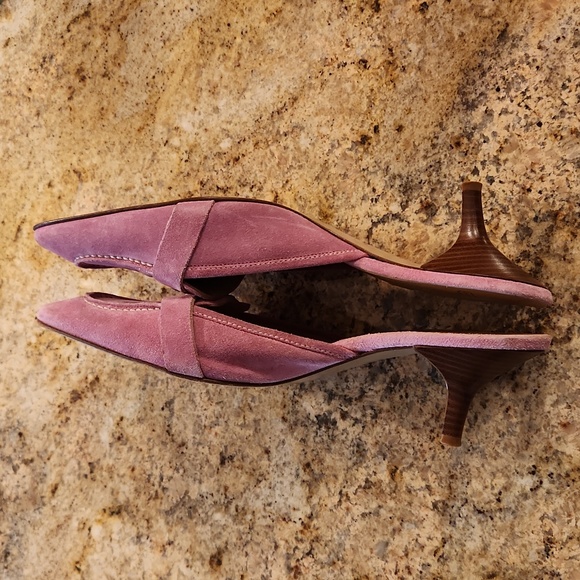 Coach Pink Suede Mule Sandals. Buckle - Picture 11 of 16